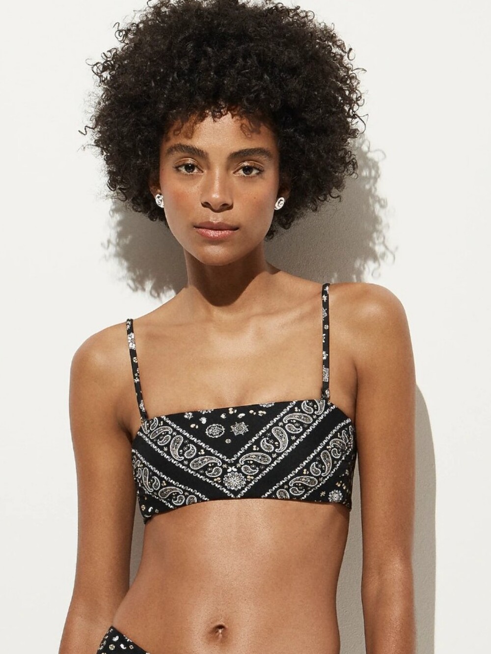J Crew Bandeau bikini top in bandana-print Classic Sculpt™ CS579 Size M NEW